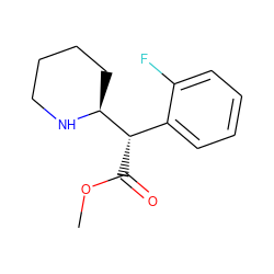 COC(=O)[C@@H](c1ccccc1F)[C@@H]1CCCCN1 ZINC000013747217