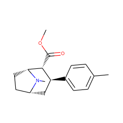 COC(=O)[C@@H]1[C@@H](c2ccc(C)cc2)C[C@@H]2CC[C@H]1N2C ZINC000013586318