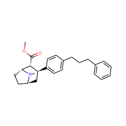 COC(=O)[C@@H]1[C@@H](c2ccc(CCCc3ccccc3)cc2)C[C@H]2CC[C@H]1N2C ZINC000100921474