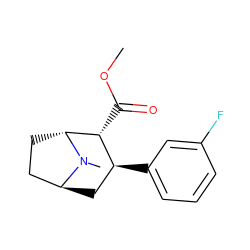 COC(=O)[C@@H]1[C@@H](c2cccc(F)c2)C[C@H]2CC[C@H]1N2C ZINC000100739486