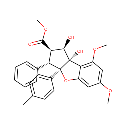 COC(=O)[C@@H]1[C@@H](c2ccccc2)[C@]2(c3ccc(C)cc3)Oc3cc(OC)cc(OC)c3[C@]2(O)[C@@H]1O ZINC000095555524
