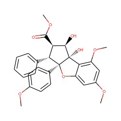 COC(=O)[C@@H]1[C@@H](c2ccccc2)[C@]2(c3ccc(OC)cc3)Oc3cc(OC)cc(OC)c3[C@]2(O)[C@@H]1O ZINC000005922875