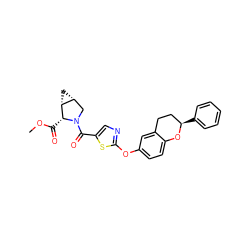 COC(=O)[C@@H]1[C@@H]2C[C@@H]2CN1C(=O)c1cnc(Oc2ccc3c(c2)CC[C@@H](c2ccccc2)O3)s1 ZINC000145489671