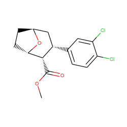 COC(=O)[C@@H]1[C@@H]2CC[C@@H](C[C@@H]1c1ccc(Cl)c(Cl)c1)O2 ZINC000101103056