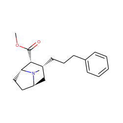 COC(=O)[C@@H]1[C@H](CCCc2ccccc2)C[C@H]2CC[C@H]1N2C ZINC000100803165