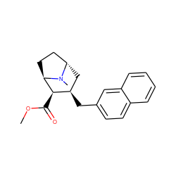 COC(=O)[C@@H]1[C@H](Cc2ccc3ccccc3c2)C[C@H]2CC[C@H]1N2C ZINC000100803204