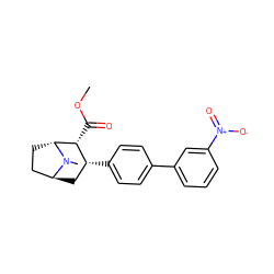 COC(=O)[C@@H]1[C@H](c2ccc(-c3cccc([N+](=O)[O-])c3)cc2)C[C@H]2CC[C@H]1N2C ZINC000100862081