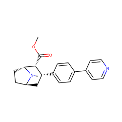 COC(=O)[C@@H]1[C@H](c2ccc(-c3ccncc3)cc2)C[C@H]2CC[C@H]1N2C ZINC000100061111