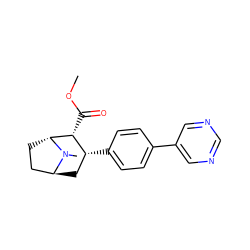 COC(=O)[C@@H]1[C@H](c2ccc(-c3cncnc3)cc2)C[C@H]2CC[C@H]1N2C ZINC000101061989