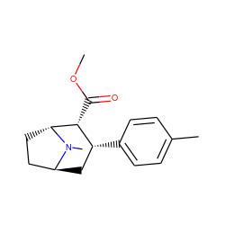 COC(=O)[C@@H]1[C@H](c2ccc(C)cc2)C[C@H]2CC[C@H]1N2C ZINC000101025875