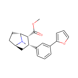 COC(=O)[C@@H]1[C@H](c2cccc(-c3ccco3)c2)C[C@H]2CC[C@H]1N2C ZINC000100999527