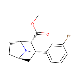 COC(=O)[C@@H]1[C@H](c2cccc(Br)c2)C[C@H]2CC[C@H]1N2C ZINC000100754872