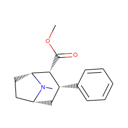 COC(=O)[C@@H]1[C@H](c2ccccc2)C[C@@H]2CC[C@H]1N2C ZINC000002383042