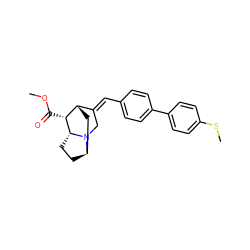 COC(=O)[C@@H]1[C@H]2C[C@H]3CC[C@H]1N3C/C2=C\c1ccc(-c2ccc(SC)cc2)cc1 ZINC000253740395