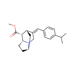 COC(=O)[C@@H]1[C@H]2C[C@H]3CC[C@H]1N3C/C2=C\c1ccc(C(C)C)cc1 ZINC000253633402