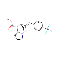 COC(=O)[C@@H]1[C@H]2C[C@H]3CC[C@H]1N3C/C2=C\c1ccc(C(F)(F)F)cc1 ZINC000253697833