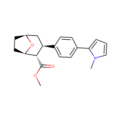 COC(=O)[C@@H]1[C@H]2CC[C@@H](C[C@H]1c1ccc(-c3cccn3C)cc1)O2 ZINC000084603326