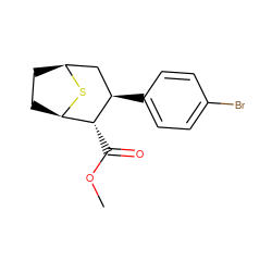 COC(=O)[C@@H]1[C@H]2CC[C@@H](C[C@H]1c1ccc(Br)cc1)S2 ZINC000028643826