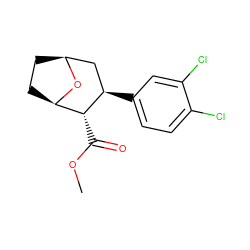 COC(=O)[C@@H]1[C@H]2CC[C@@H](C[C@H]1c1ccc(Cl)c(Cl)c1)O2 ZINC000013764447