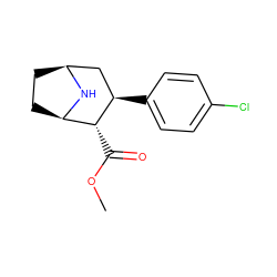 COC(=O)[C@@H]1[C@H]2CC[C@@H](C[C@H]1c1ccc(Cl)cc1)N2 ZINC000013644776