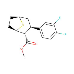 COC(=O)[C@@H]1[C@H]2CC[C@@H](C[C@H]1c1ccc(F)c(F)c1)S2 ZINC000028643970