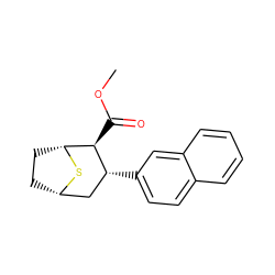 COC(=O)[C@@H]1[C@H]2CC[C@@H](C[C@H]1c1ccc3ccccc3c1)S2 ZINC000028643976