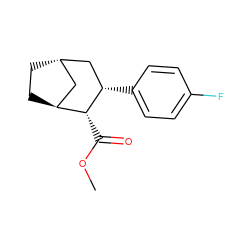 COC(=O)[C@@H]1[C@H]2CC[C@@H](C2)C[C@@H]1c1ccc(F)cc1 ZINC000100861352