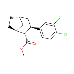 COC(=O)[C@@H]1[C@H]2CC[C@@H](C2)C[C@H]1c1ccc(Cl)c(Cl)c1 ZINC000101085893