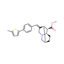 COC(=O)[C@@H]1[C@H]2CC[C@H]3CC[C@H]1N(C/C2=C\c1ccc(-c2ccc(C)s2)cc1)C3 ZINC000253710504