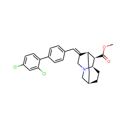 COC(=O)[C@@H]1[C@H]2CC[C@H]3CC[C@H]1N(C/C2=C\c1ccc(-c2ccc(Cl)cc2Cl)cc1)C3 ZINC000253633408