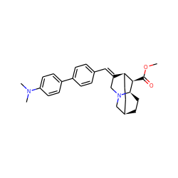 COC(=O)[C@@H]1[C@H]2CC[C@H]3CC[C@H]1N(C/C2=C\c1ccc(-c2ccc(N(C)C)cc2)cc1)C3 ZINC000253635155