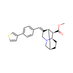 COC(=O)[C@@H]1[C@H]2CC[C@H]3CC[C@H]1N(C/C2=C\c1ccc(-c2ccsc2)cc1)C3 ZINC000261187284