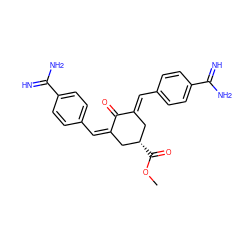 COC(=O)[C@@H]1C/C(=C/c2ccc(C(=N)N)cc2)C(=O)/C(=C/c2ccc(C(=N)N)cc2)C1 ZINC000253637115