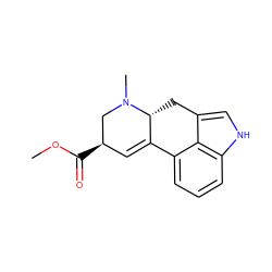 COC(=O)[C@@H]1C=C2c3cccc4[nH]cc(c34)C[C@H]2N(C)C1 ZINC000013597721