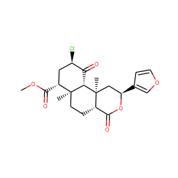 COC(=O)[C@@H]1C[C@@H](Cl)C(=O)[C@H]2[C@@]1(C)CC[C@H]1C(=O)O[C@H](c3ccoc3)C[C@]21C ZINC000038268471