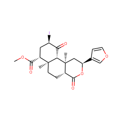 COC(=O)[C@@H]1C[C@@H](I)C(=O)[C@H]2[C@@]1(C)CC[C@H]1C(=O)O[C@H](c3ccoc3)C[C@]21C ZINC000064548440