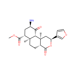 COC(=O)[C@@H]1C[C@@H](N)C(=O)[C@H]2[C@@]1(C)CC[C@H]1C(=O)O[C@H](c3ccoc3)C[C@]21C ZINC000036221560