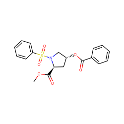 COC(=O)[C@@H]1C[C@@H](OC(=O)c2ccccc2)CN1S(=O)(=O)c1ccccc1 ZINC000042891635