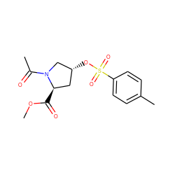 COC(=O)[C@@H]1C[C@@H](OS(=O)(=O)c2ccc(C)cc2)CN1C(C)=O ZINC000032215027