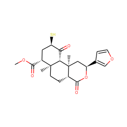 COC(=O)[C@@H]1C[C@@H](S)C(=O)[C@H]2[C@@]1(C)CC[C@H]1C(=O)O[C@H](c3ccoc3)C[C@]21C ZINC000028703477