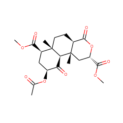 COC(=O)[C@@H]1C[C@]2(C)[C@H]3C(=O)[C@@H](OC(C)=O)C[C@@H](C(=O)OC)[C@]3(C)CC[C@H]2C(=O)O1 ZINC000040847282
