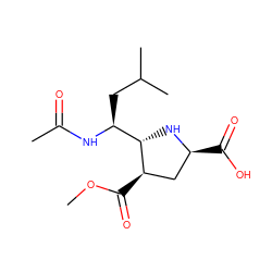 COC(=O)[C@@H]1C[C@H](C(=O)O)N[C@H]1[C@H](CC(C)C)NC(C)=O ZINC000005962782