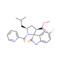 COC(=O)[C@@H]1C[C@H](CC(C)C)N(C(=O)c2ccccn2)[C@@]12C(=O)Nc1ccc(F)cc12 ZINC001772626863