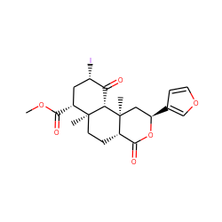 COC(=O)[C@@H]1C[C@H](I)C(=O)[C@H]2[C@@]1(C)CC[C@H]1C(=O)O[C@H](c3ccoc3)C[C@]21C ZINC000064540051