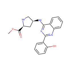 COC(=O)[C@@H]1C[C@H](Nc2nc(-c3ccccc3O)nc3ccccc23)CN1 ZINC000084489106