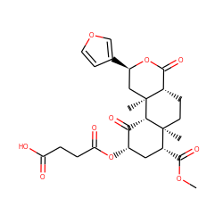 COC(=O)[C@@H]1C[C@H](OC(=O)CCC(=O)O)C(=O)[C@H]2[C@@]1(C)CC[C@H]1C(=O)O[C@H](c3ccoc3)C[C@]21C ZINC000096906583