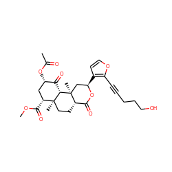 COC(=O)[C@@H]1C[C@H](OC(C)=O)C(=O)[C@H]2[C@@]1(C)CC[C@H]1C(=O)O[C@H](c3ccoc3C#CCCCO)C[C@]21C ZINC000299830136