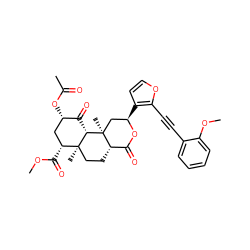 COC(=O)[C@@H]1C[C@H](OC(C)=O)C(=O)[C@H]2[C@@]1(C)CC[C@H]1C(=O)O[C@H](c3ccoc3C#Cc3ccccc3OC)C[C@]21C ZINC000299830148