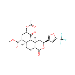 COC(=O)[C@@H]1C[C@H](OC(C)=O)C(=O)[C@H]2[C@@]1(C)CC[C@H]1C(=O)O[C@H](c3coc(C(F)(F)F)c3)C[C@]21C ZINC000299830158