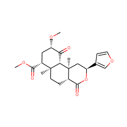 COC(=O)[C@@H]1C[C@H](OC)C(=O)[C@H]2[C@@]1(C)CC[C@H]1C(=O)O[C@H](c3ccoc3)C[C@]21C ZINC000028525141